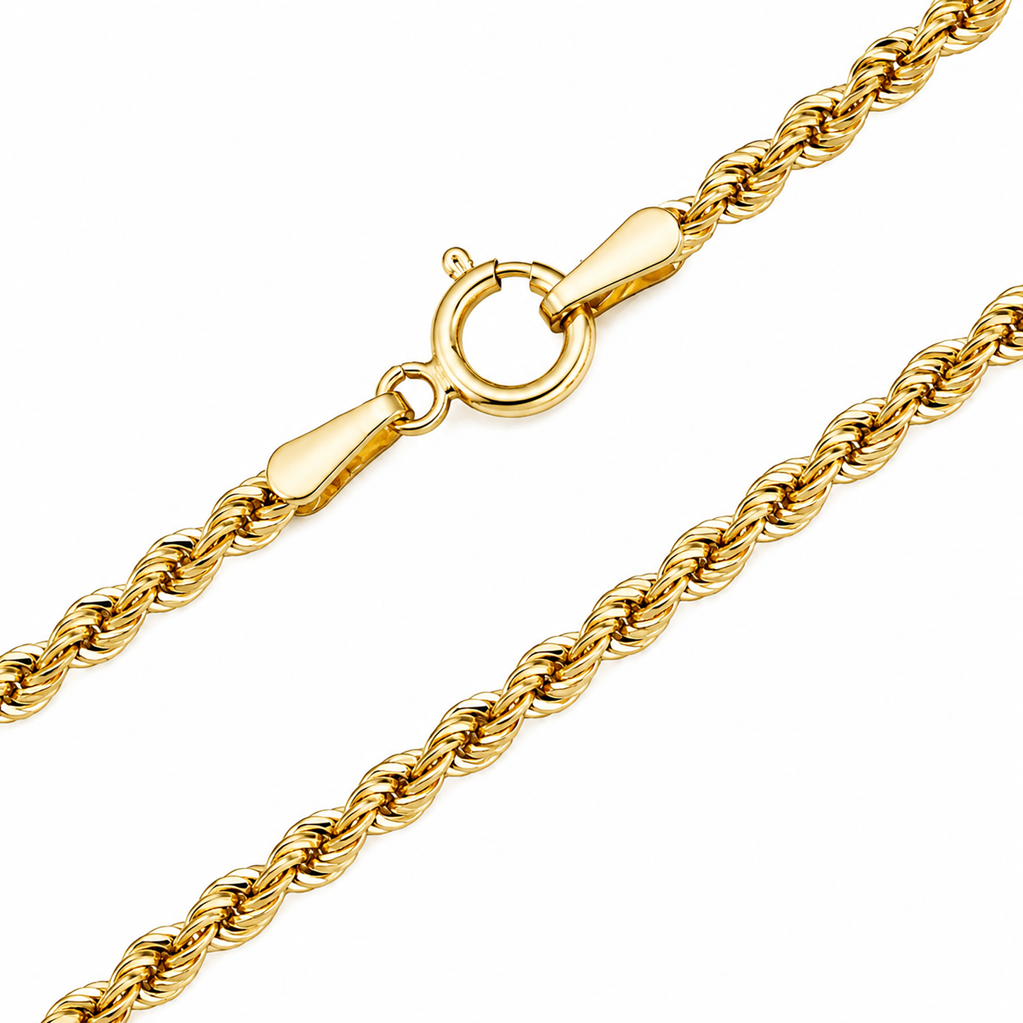 14K Gold Rope Chain – Classic Twisted Necklace for Women